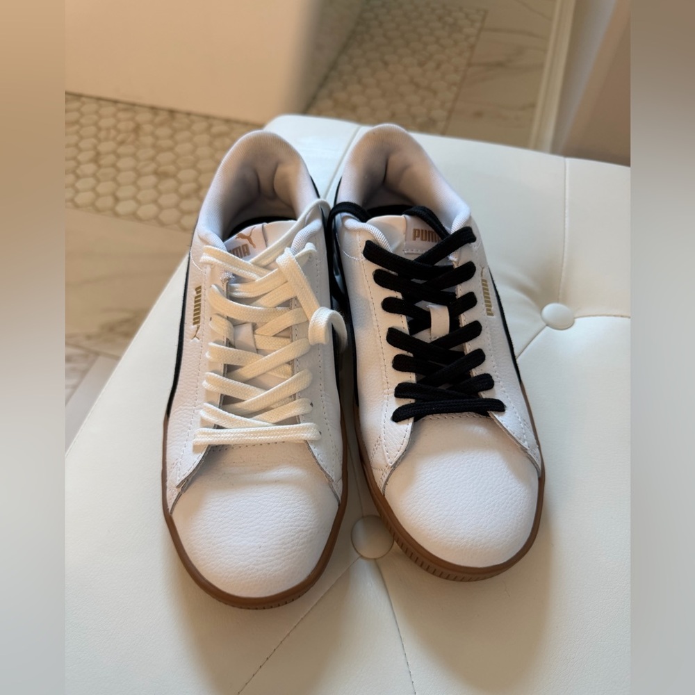 Puma White Leather Sneakers